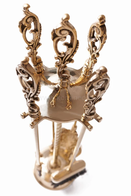 ArtFuego ZK-042 Zestaw kominkowy z mosiądzu, barokowe złoto