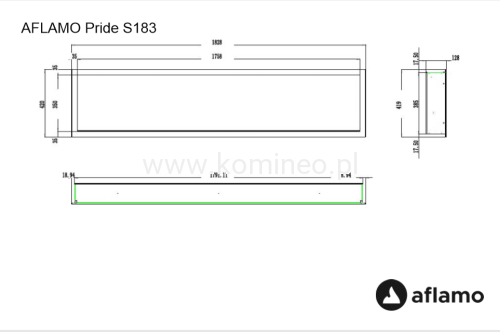 Kominek elektryczny AFLAMO PRIDE S183 schemat