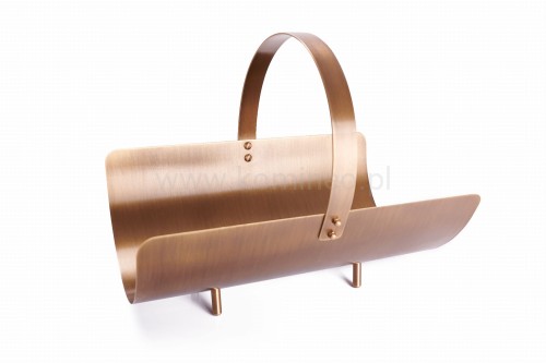 ArtFuego KO-002-P Kosz na drewno z mosiądzu, PATYNA