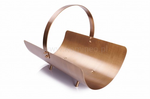 ArtFuego KO-002-P Kosz na drewno z mosiądzu, PATYNA