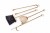 ArtFuego ZK-192 Zestaw kominkowy z mosiądzu, POŁYSK, rączka pierścień