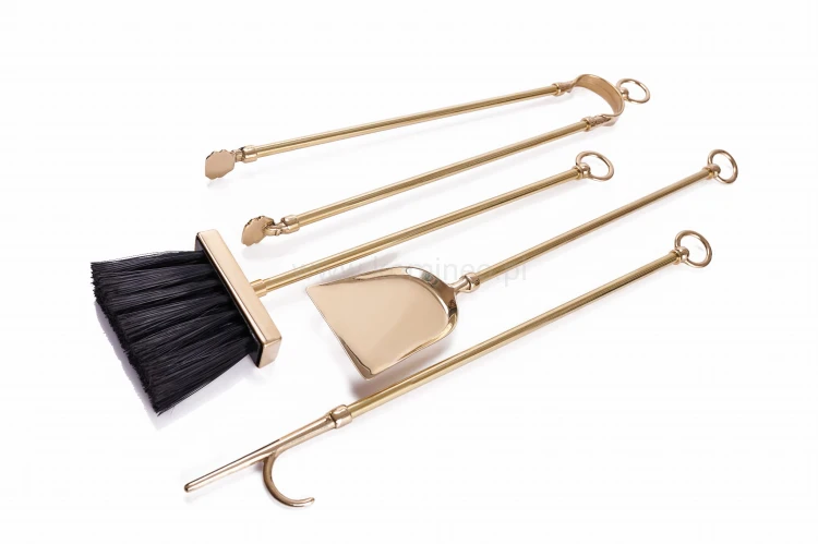 ArtFuego ZK-192 Zestaw kominkowy z mosiądzu, POŁYSK, rączka pierścień