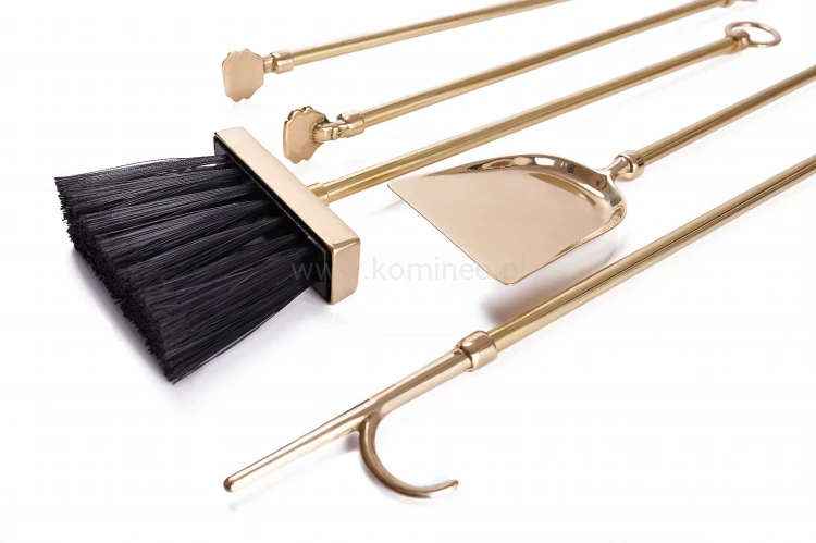 ArtFuego ZK-192 Zestaw kominkowy z mosiądzu, POŁYSK, rączka pierścień