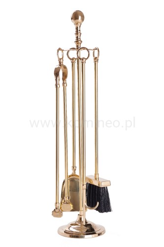 ArtFuego ZK-192 Zestaw kominkowy z mosiądzu, POŁYSK, rączka pierścień