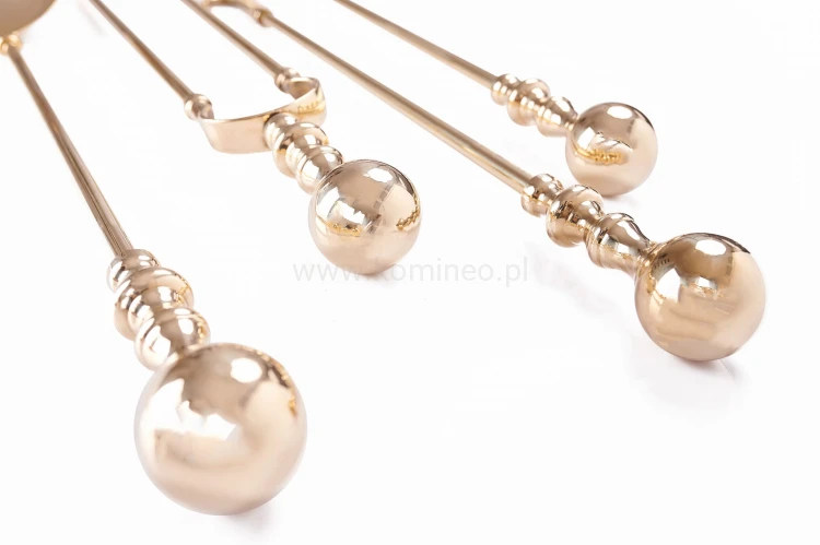 ArtFuego ZK-129 Zestaw kominkowy z mosiądzu, POŁYSK, rączka kula