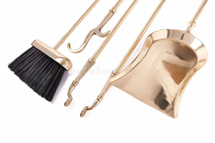 ArtFuego ZK-129 Zestaw kominkowy z mosiądzu, POŁYSK, rączka kula