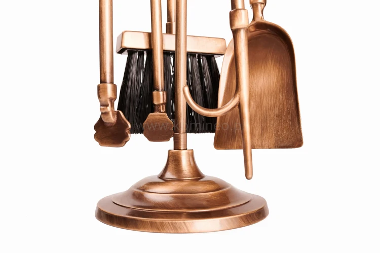 ArtFuego ZK-192-P Zestaw kominkowy z mosiądzu, PATYNA, rączka pierścień