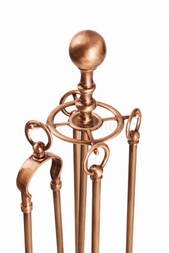 ArtFuego ZK-192-P Zestaw kominkowy z mosiądzu, PATYNA, rączka pierścień