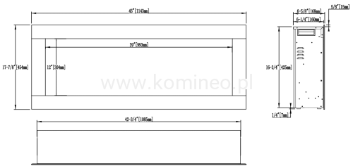 Kominek elektryczny AFLAMO DIAMOND 115 schemat