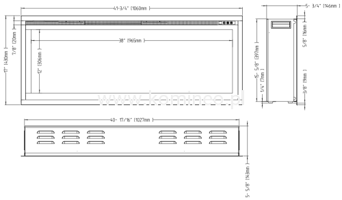Kominek elektryczny AFLAMO ROYAL 42 schemat