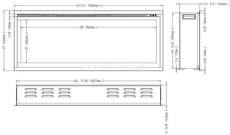 Kominek elektryczny AFLAMO ROYAL 42 schemat