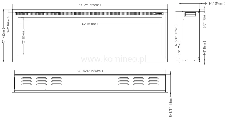 Kominek elektryczny ROYAL 50 schemat