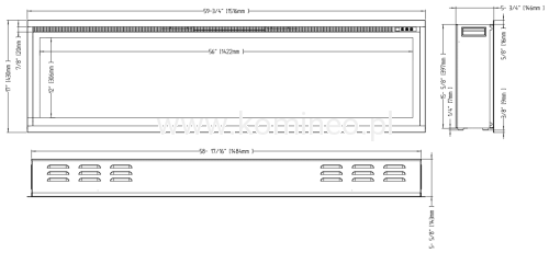 Kominek elektryczny AFLAMO ROYAL 60 schemat