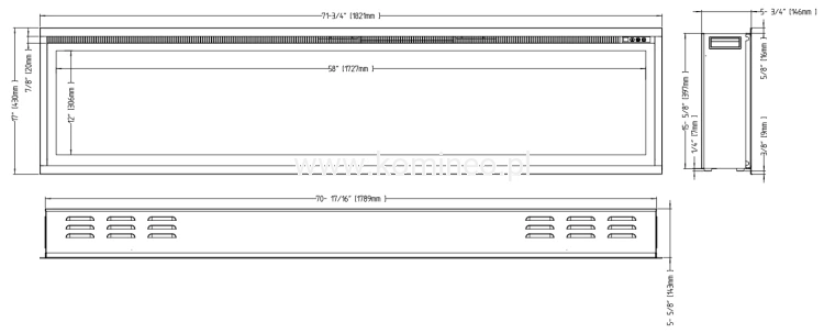 Kominek elektryczny ROYAL 72 schemat