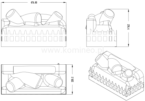 Palenisko elektryczne AFLAMO LOG schemat