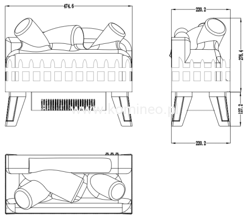 Palenisko elektryczne AFLAMO LOG schemat