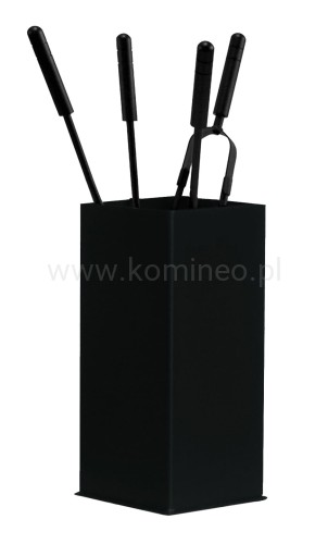 ArtFuego ZK-5009 Zestaw kominkowy ze stali, czarny, kubełek, rączki czarne