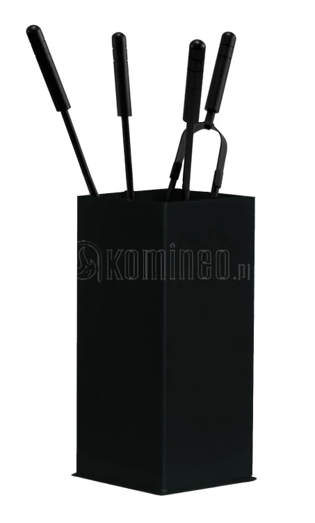 ArtFuego ZK-5009 Zestaw kominkowy ze stali, czarny, kubełek, rączki czarne