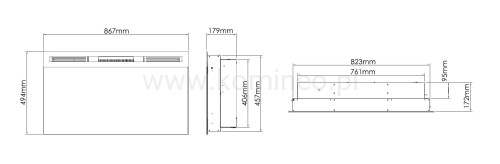 DIMPLEX PRISM 34 ECO LED Kominek elektryczny - schemat