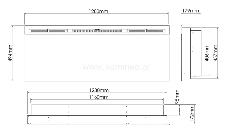 DIMPLEX PRISM 50 ECO LED Kominek elektryczny - schemat