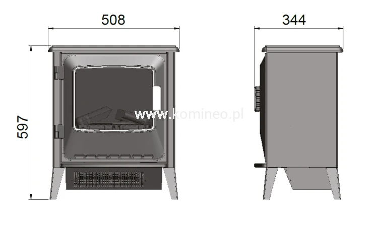 DIMPLEX LUCIA Kominek elektryczny wolnostojący - schemat