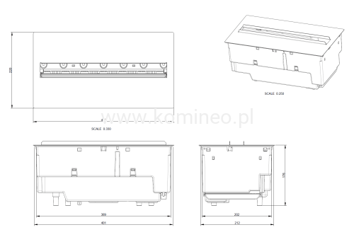 DIMPLEX Kaseta elektryczna 400-600 LED 3D Optimyst schemat