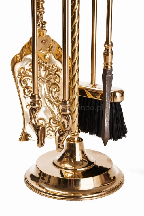 ArtFuego ZK-042 Zestaw kominkowy z mosiądzu, barokowe złoto