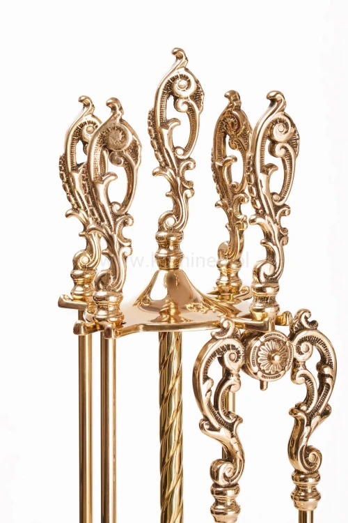 ArtFuego ZK-042 Zestaw kominkowy z mosiądzu, barokowe złoto
