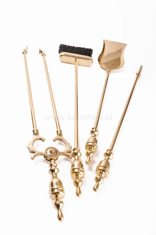 ArtFuego ZK-904 Zestaw kominkowy z mosiądzu, POŁYSK, rączka amfora