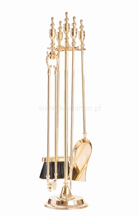 ArtFuego ZK-904 Zestaw kominkowy z mosiądzu, POŁYSK, rączka amfora
