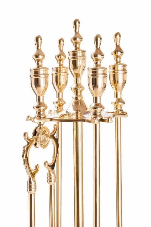 ArtFuego ZK-904 Zestaw kominkowy z mosiądzu, POŁYSK, rączka amfora