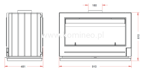 INVICTA AARON 9129-04 Piec kominkowy żeliwny schemat