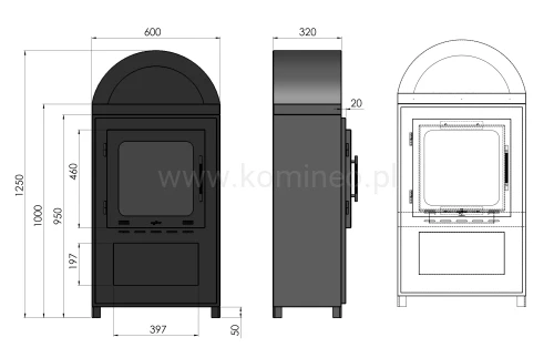 Biokominek wolnostojący INFIRE INCOZA 2 schemat