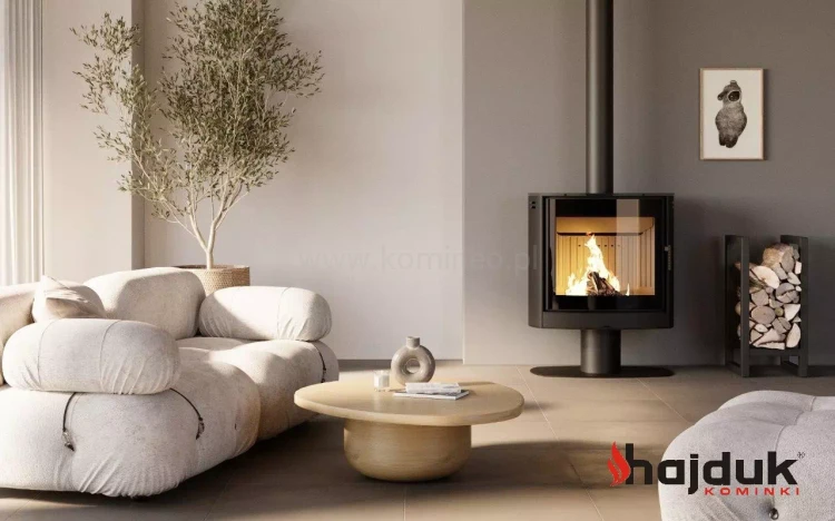 HAJDUK ELIPSE F1 Piec kominkowy stalowy - aranżacja