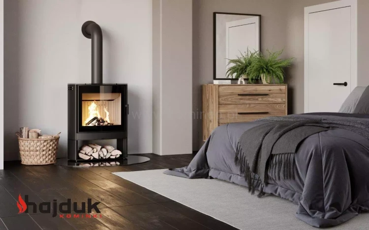HAJDUK ELIPSE F2 Piec kominkowy stalowy - aranżacja