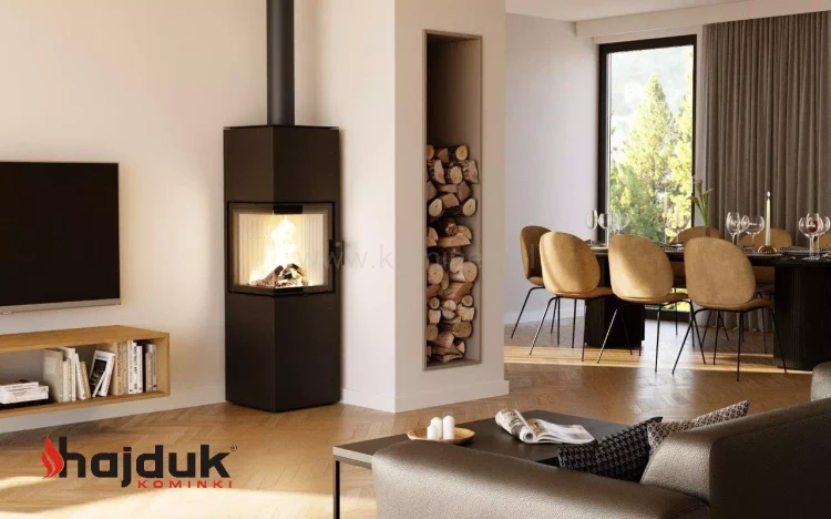 HAJDUK PIXEL XL Piec kominkowy stalowy - aranżacja