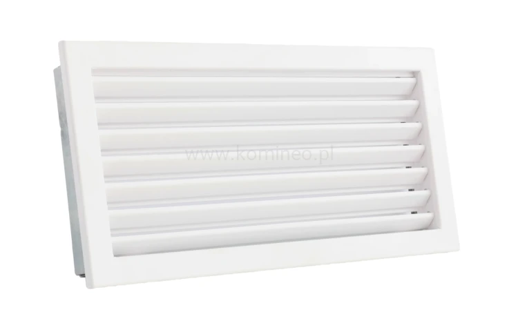 Kratka kominkowa PRO-V 450x240 ze stałą żaluzją, biała