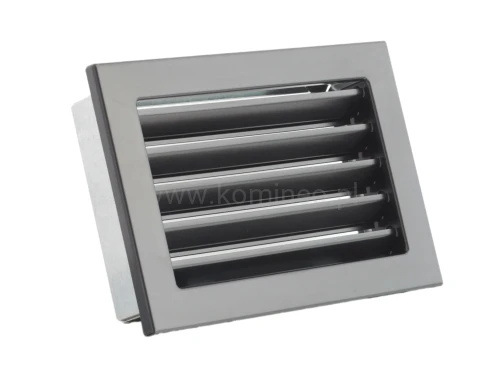 Kratka kominkowa PRO-V 200x145 ze stałą żaluzją, czarna