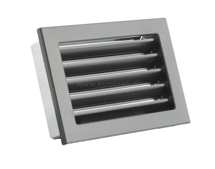 Kratka kominkowa PRO-V 200x145 ze stałą żaluzją, czarna
