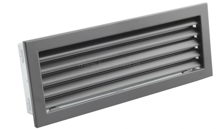 Kratka kominkowa PRO-V 325x170 ze stałą żaluzją, czarna