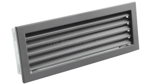 Kratka kominkowa PRO-V 325x195 ze stałą żaluzją, czarna