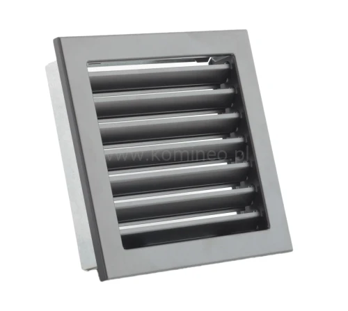 Kratka kominkowa PRO-V 220x220 ze stałą żaluzją, czarna