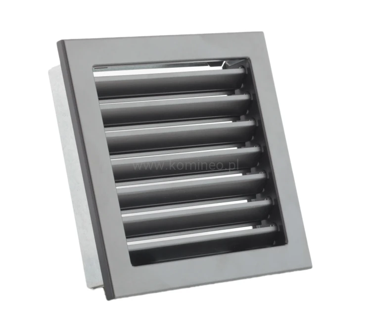 Kratka kominkowa PRO-V 220x220 ze stałą żaluzją, czarna