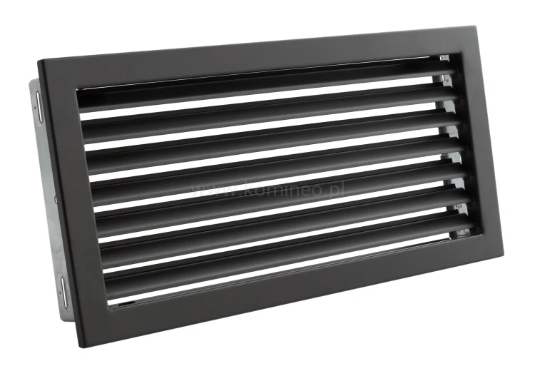 Kratka kominkowa PRO-V 450x220 ze stałą żaluzją, czarna