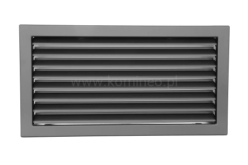 Kratka kominkowa PRO-V 450x240 ze stałą żaluzją, czarna