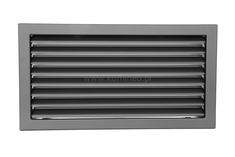 Kratka kominkowa PRO-V 450x240 ze stałą żaluzją, czarna