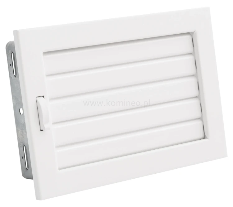 Kratka kominkowa PRO-V 200x145 z ruchomą żaluzją, biała