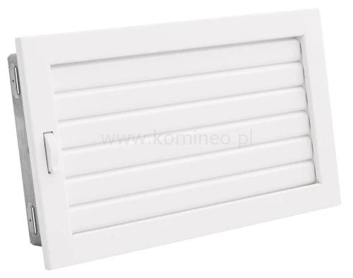 Kratka kominkowa PRO-V 325x195 z ruchomą żaluzją, biała