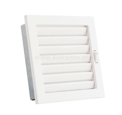 Kratka kominkowa PRO-V 220x220 z ruchomą żaluzją, biała