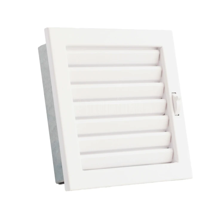 Kratka kominkowa PRO-V 220x220 z ruchomą żaluzją, biała